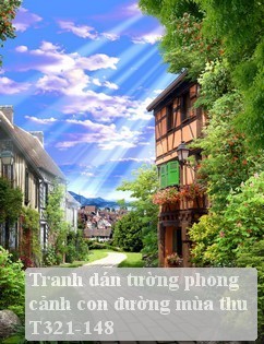 Tranh dán tường phong cảnh con đường mùa thu T321-148